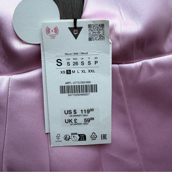 Zara x Disney Pink Mini Slip Dress with Spaghetti Strap NWT size Small - Picture 3 of 9